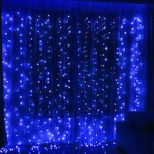 LED Twinkle Drape Curtain Blue